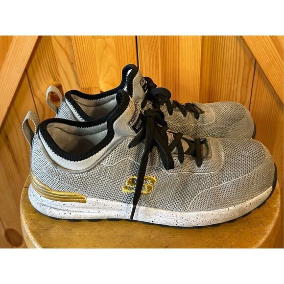 Skechers Bulklin Balran Composite Toe Shoes, Grey, Women's Size 8 - Picture 3 of 9